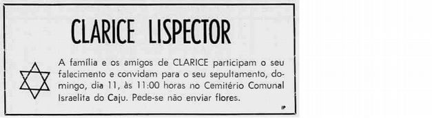 pensarcontemporaneo.com - A morte de Clarice Lispector