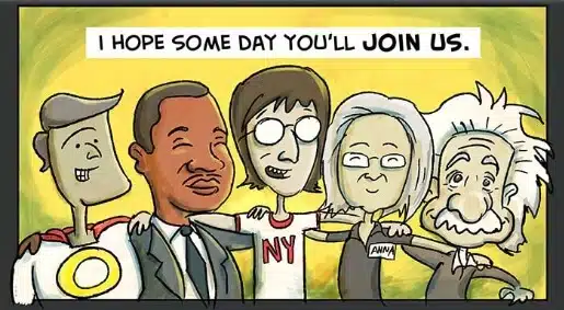 pensarcontemporaneo.com - "Imagine", de John Lennon, feito em uma em tirinha cômica