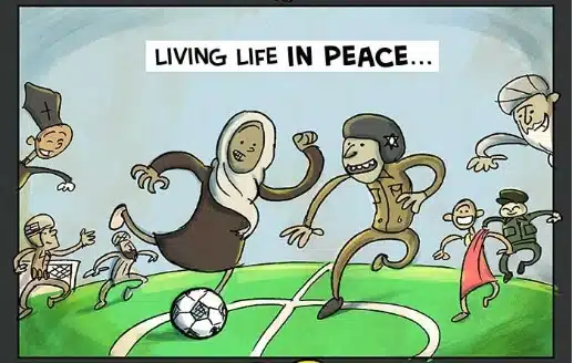 pensarcontemporaneo.com - "Imagine", de John Lennon, feito em uma em tirinha cômica