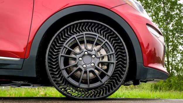Michelin e GM revelam pneus sem ar que eliminam flats e reduzem o desperdício