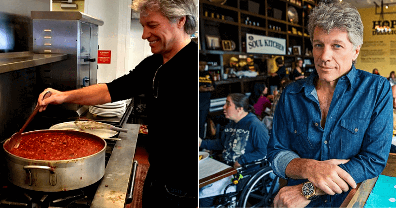 Jon Bon Jovi abriu dois restaurantes onde pessoas sem recursos podem comer sem pagar