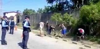 Os detidos em Honduras por violarem a quarentena são forçados a limpar as ruas