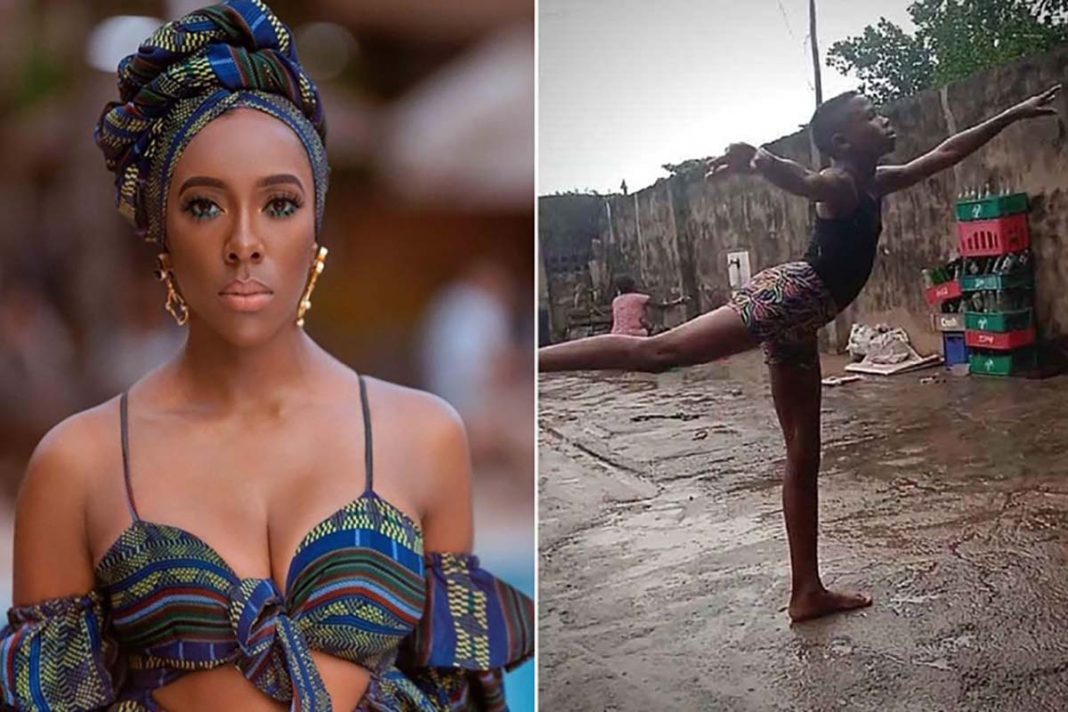 Ex-Bailarina pagará todos os estudos do menino nigeriano que dançou descalço na lama