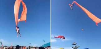 Criança é levada por pipa durante festival em Taiwan: veja vídeo