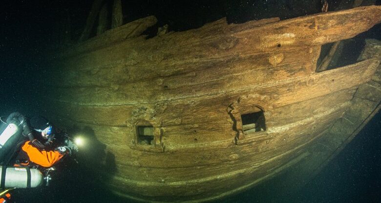 Navio do século 17 estranhamente bem preservado encontrado nas águas escuras do mar Báltico