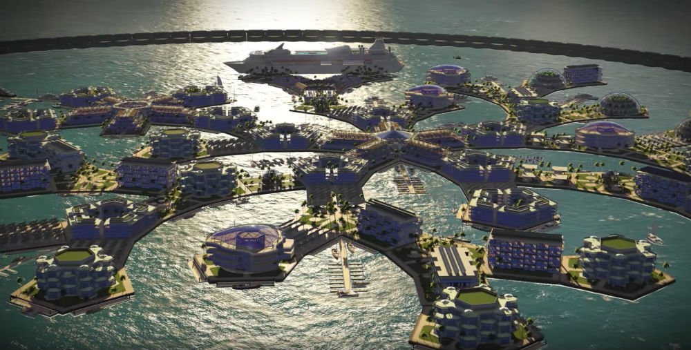 Ameaçadas pela elevação do nível do mar, as Maldivas estão construindo uma cidade flutuante