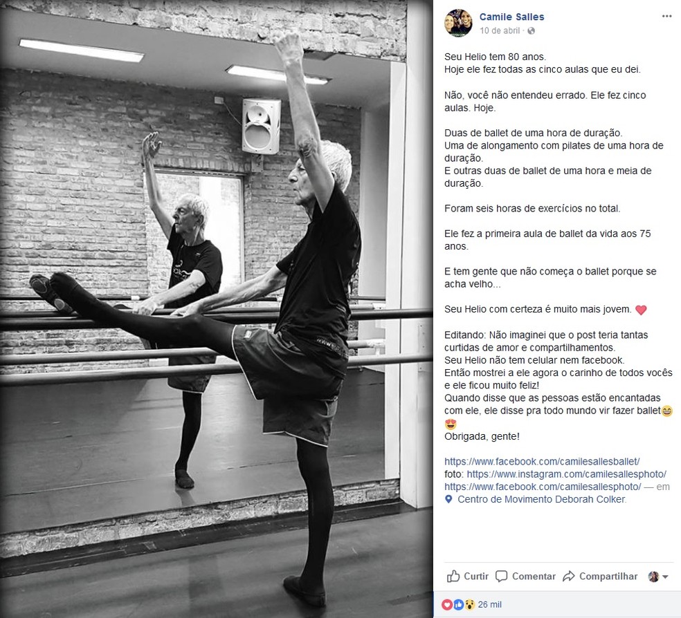 pensarcontemporaneo.com - Aos 80 anos, aposentado realiza sonho de praticar balé: 'Me divirto sem barreiras'