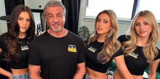 Sylvester Stallone posa para foto com suas filhas às vésperas da estreia de seu reality show